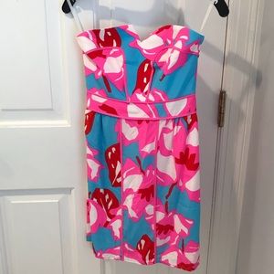 NWT Annie Griffin Silk Strapless Dress. Size 0